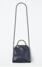 Shop Stella Mccartney Tiny Falabella Eco Shiny Dotted Chamois Tote Bag In Blue
