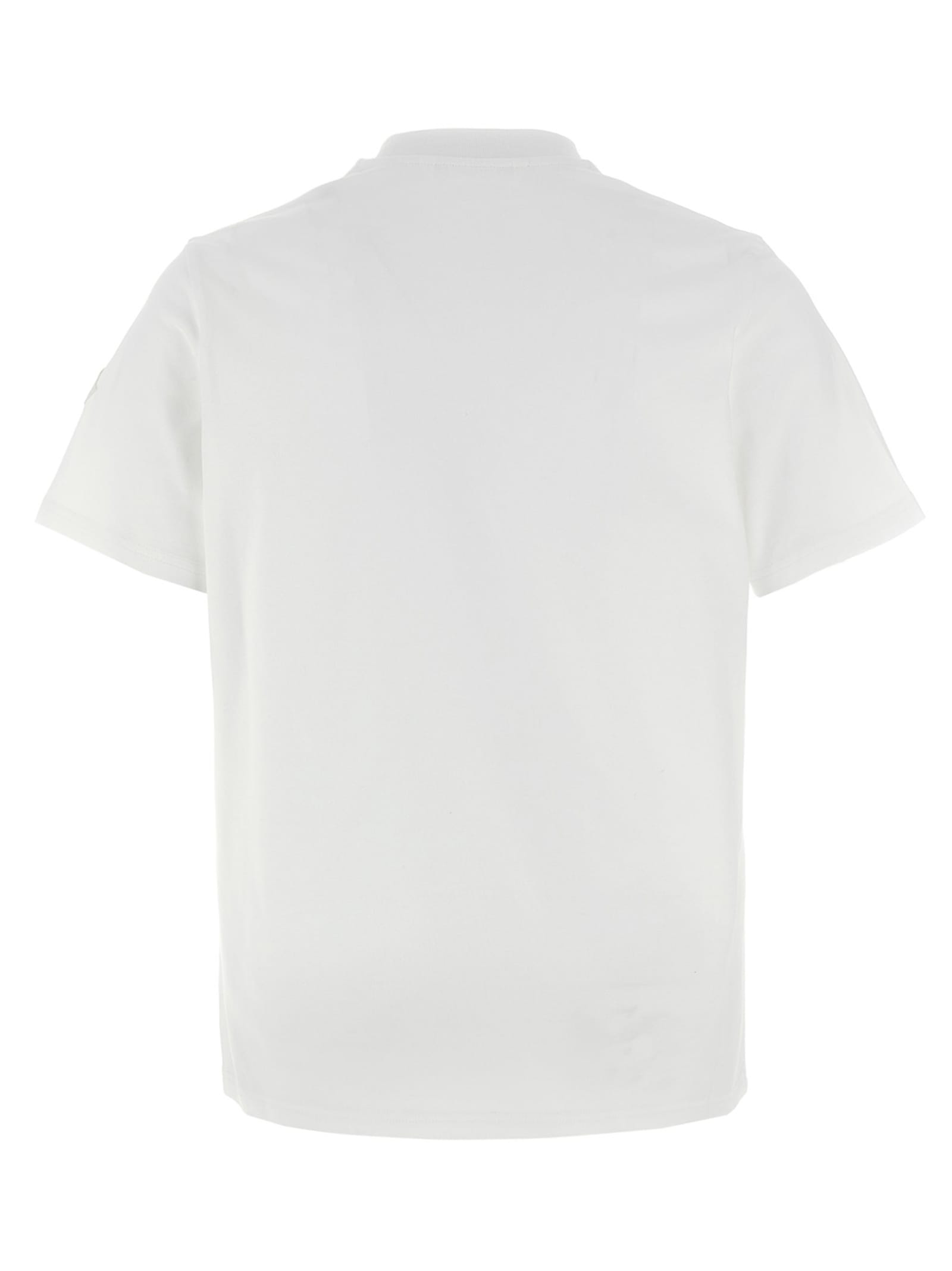 Moncler Men Logo Cotton T-shirt White In White