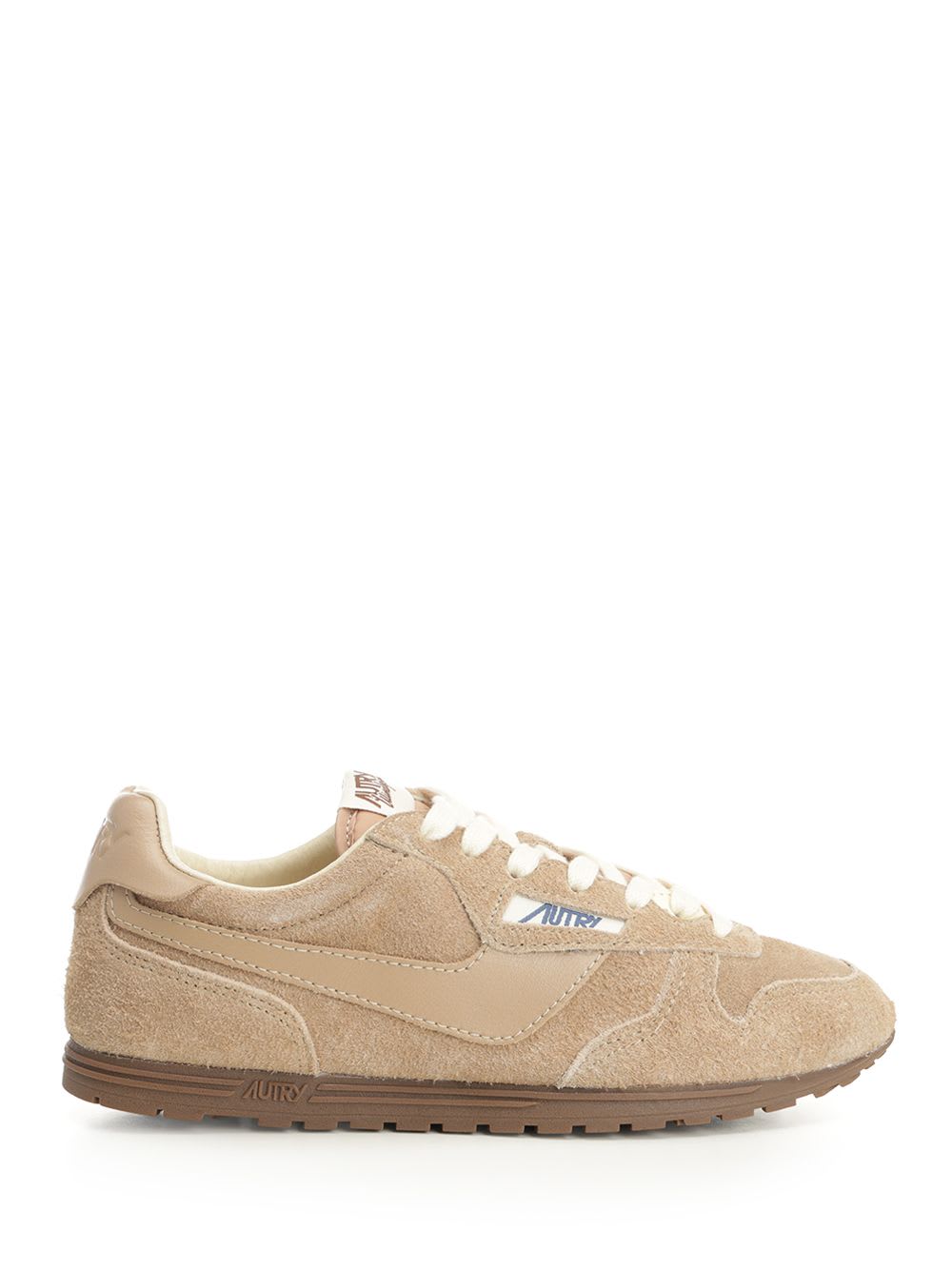 Autry Windspin Tonal Sneakers In Suede And Leather In Brown