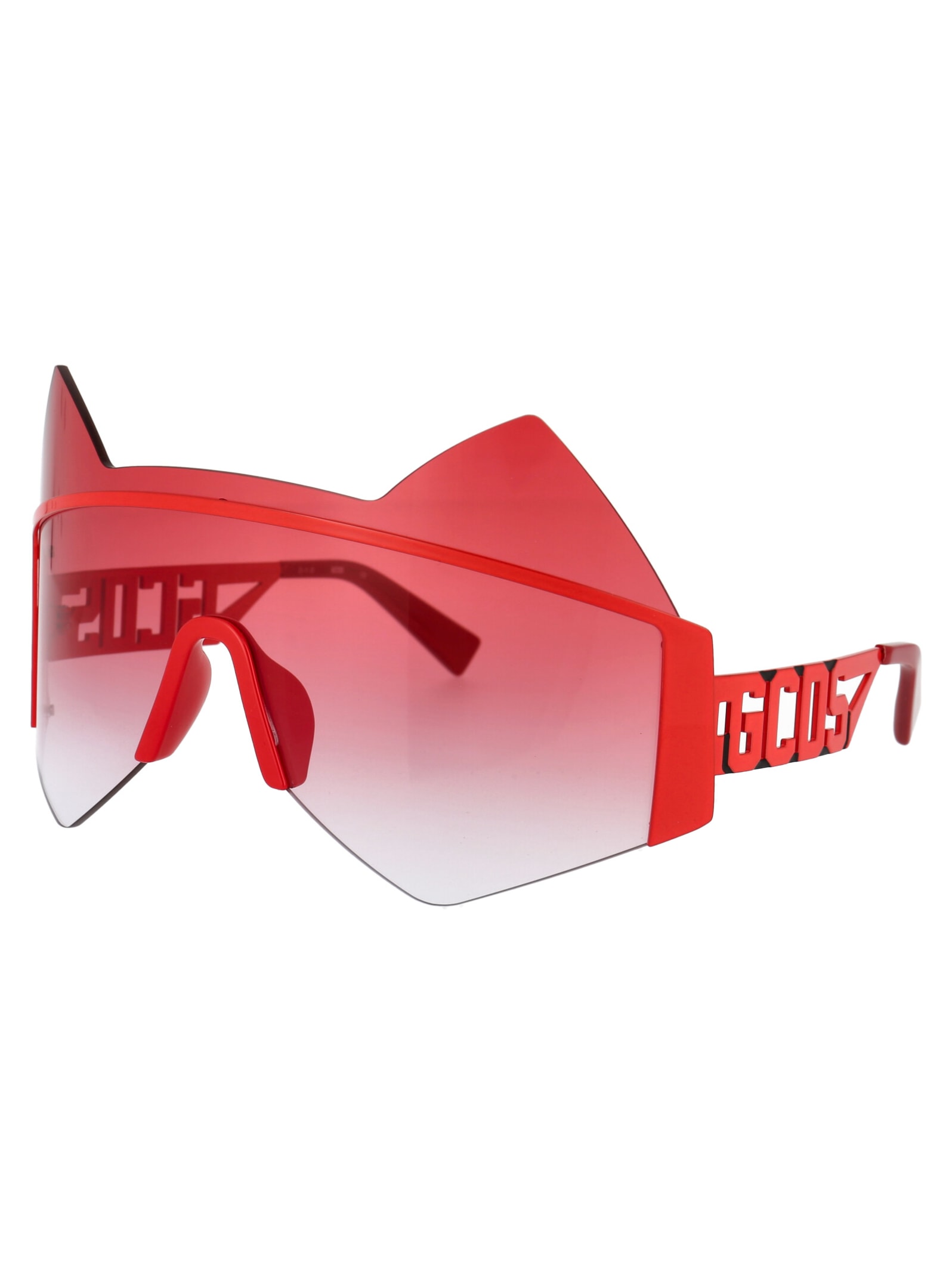 Gcds Kitty Cat-eye Frame Sunglasses In 32f Yellow