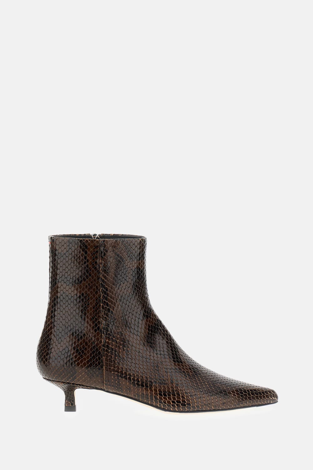 Aeyde Sofie Snake Print Calf Leather Moka In Brown