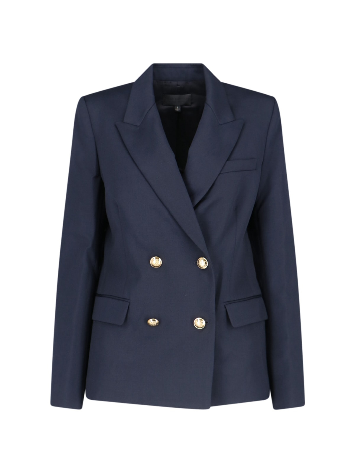 Shop Nili Lotan Veda Double-breasted Jacket In Blue