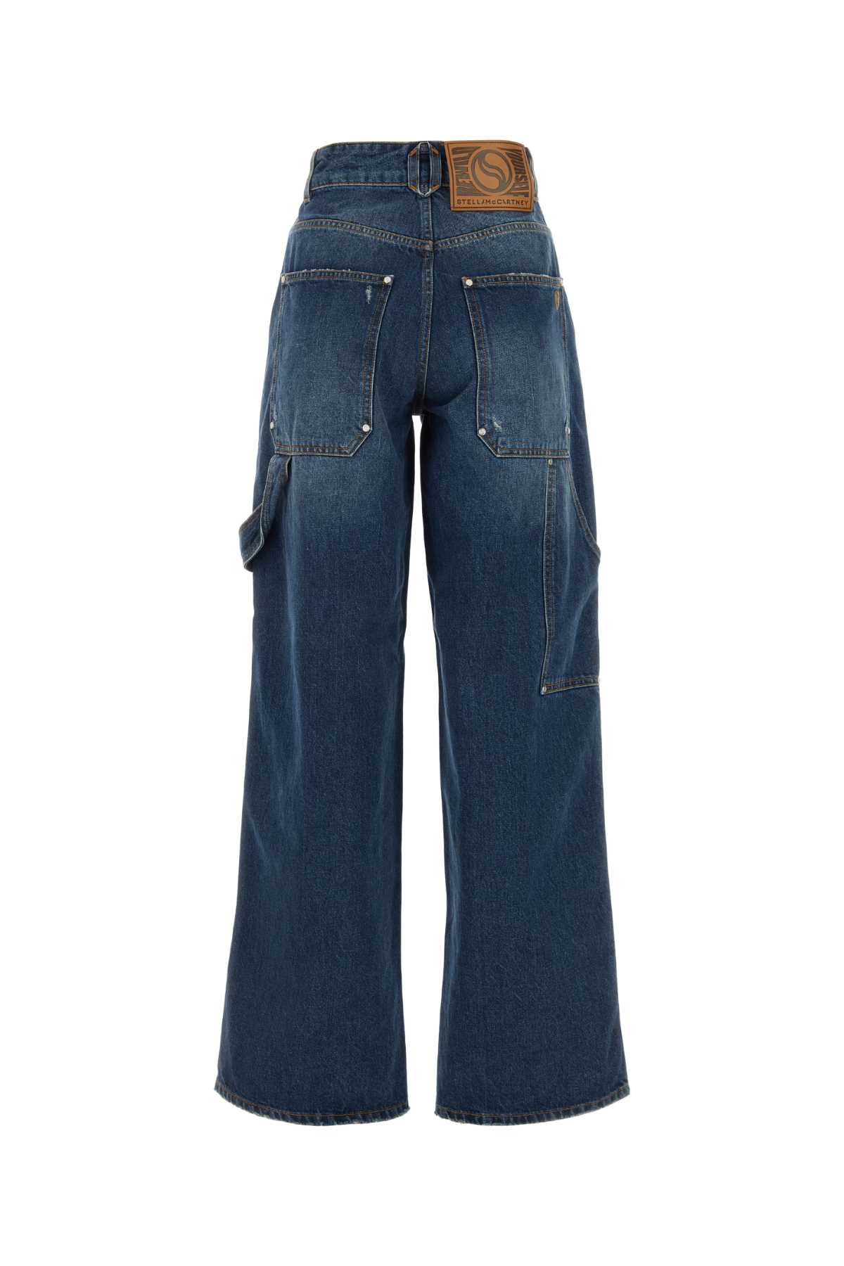 Shop Stella Mccartney Denim Cargo Jeans In Darkblue