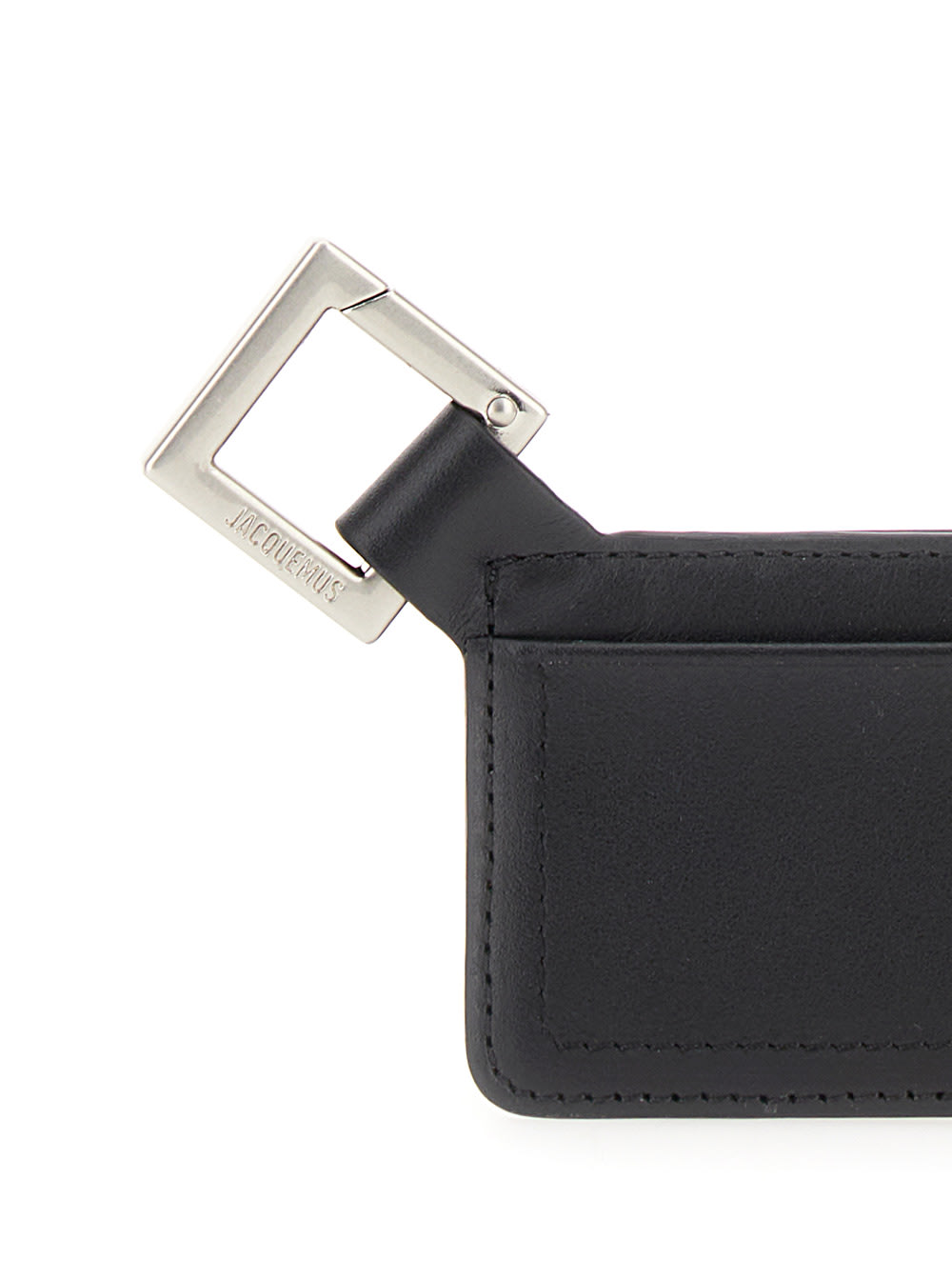 Shop Jacquemus Le Porte-cartes Cuerda Black And Blue Key-chain With Embossed Logo In Leather Man