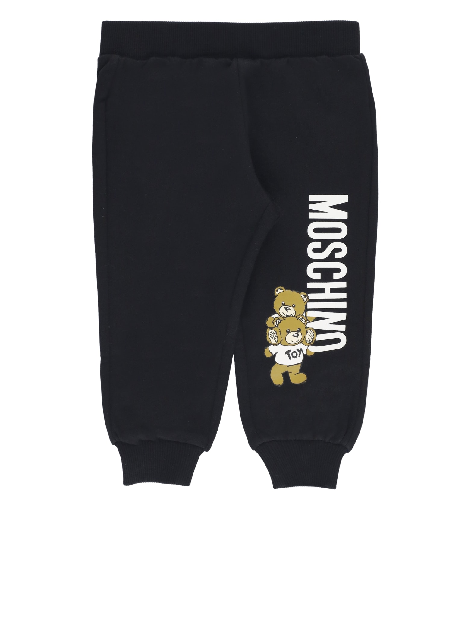 Shop Moschino Pants With Print In Black