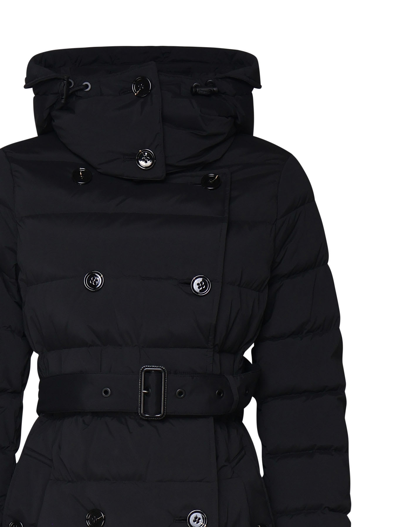 Shop Burberry Nylon Long Jacket In Black