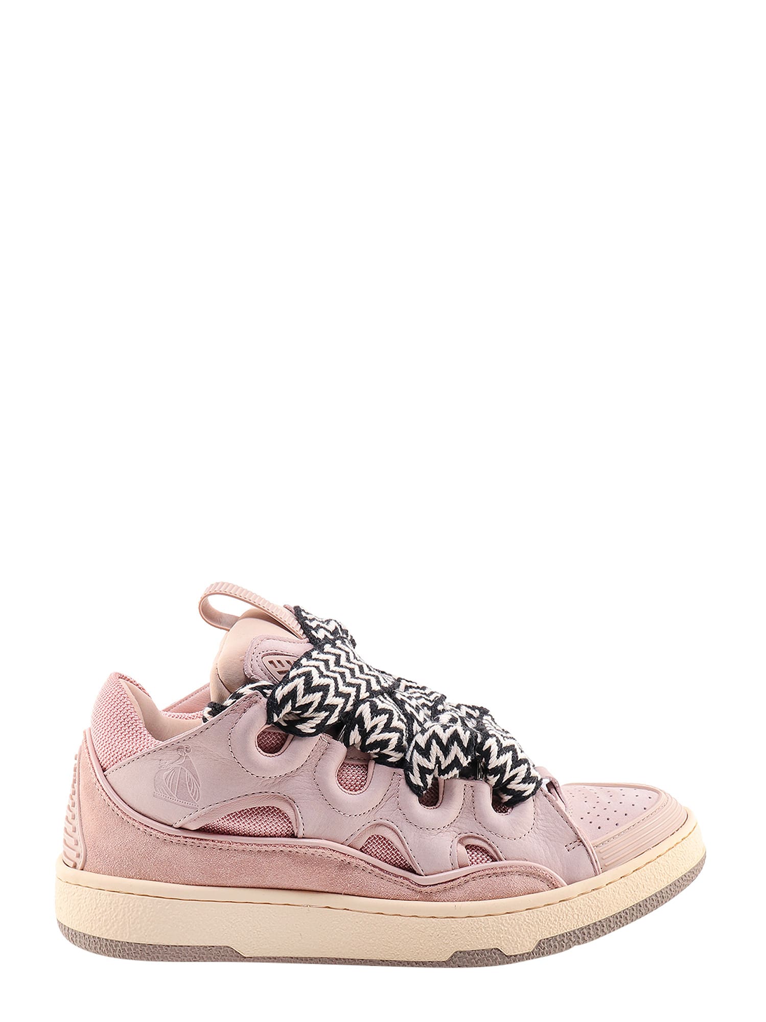 Lanvin Curb Leather Low-top Sneakers In Pale Pink | ModeSens