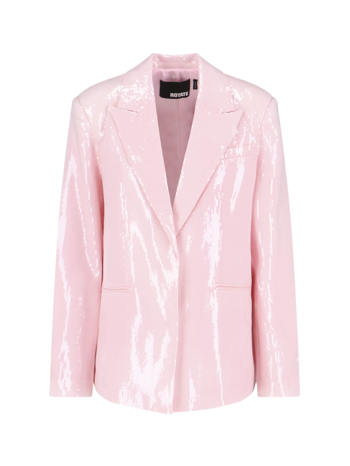 Shop Rotate Birger Christensen Sequin Single-breasted Blazer In Pink
