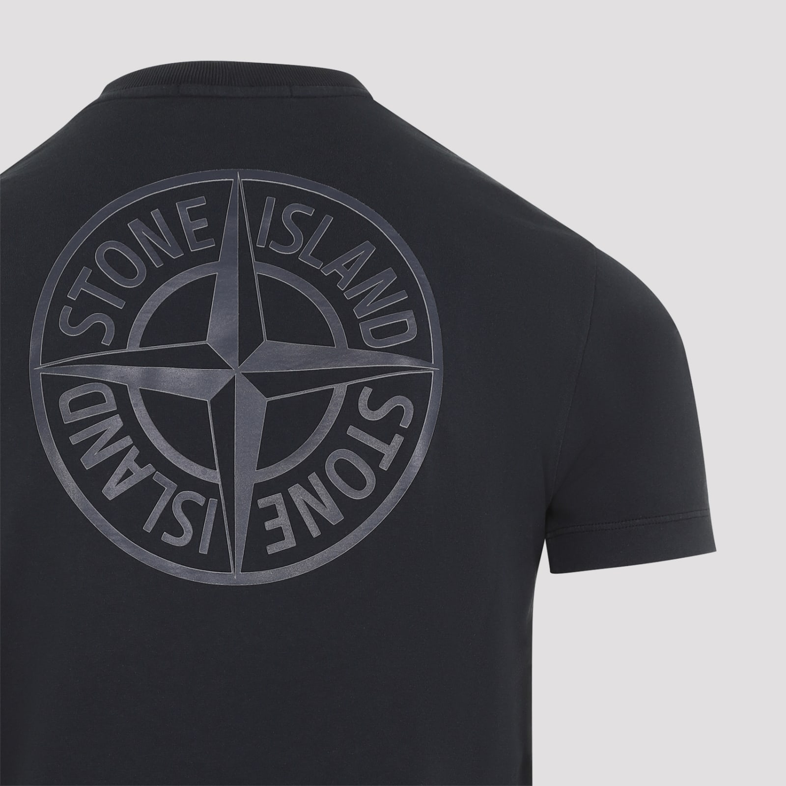 Shop Stone Island Cotton T-shirt In Navy Blue