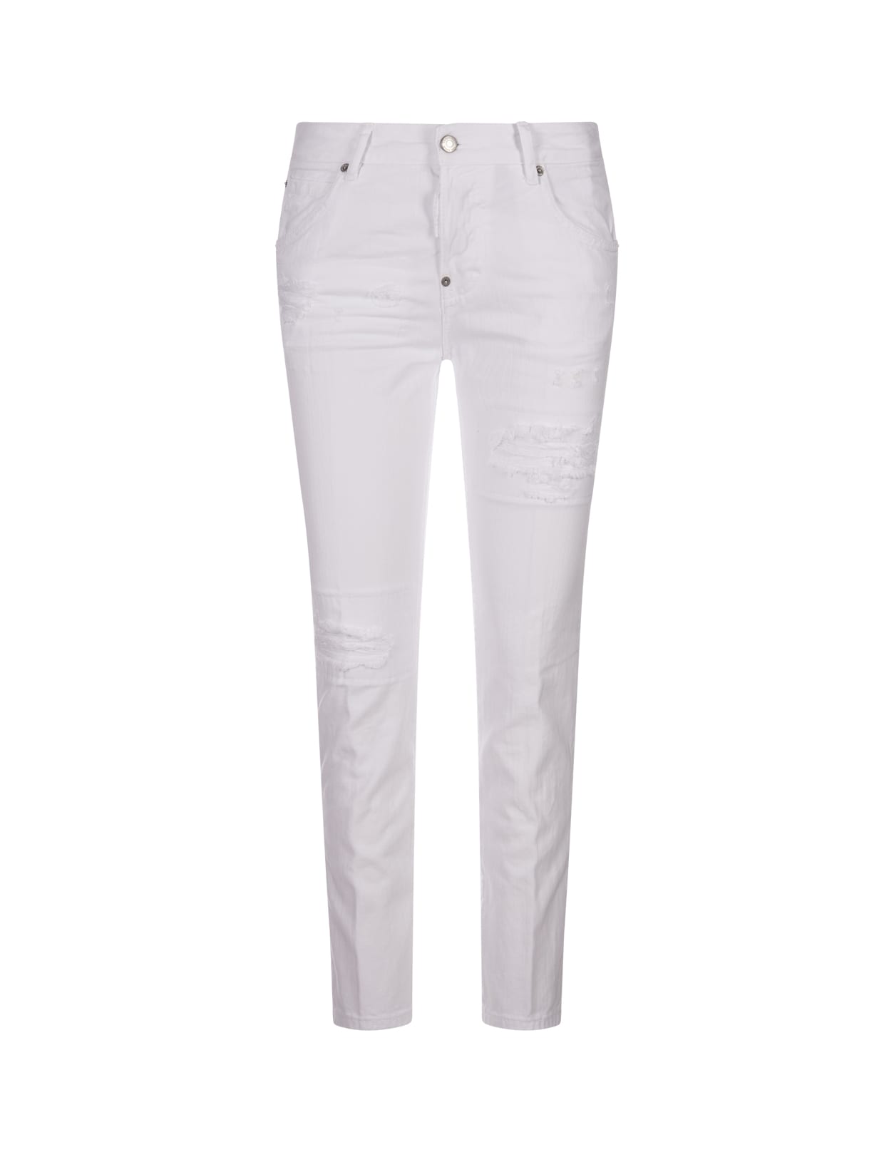 Dsquared2 Dyed Ripped Cool Girl Jeans In White