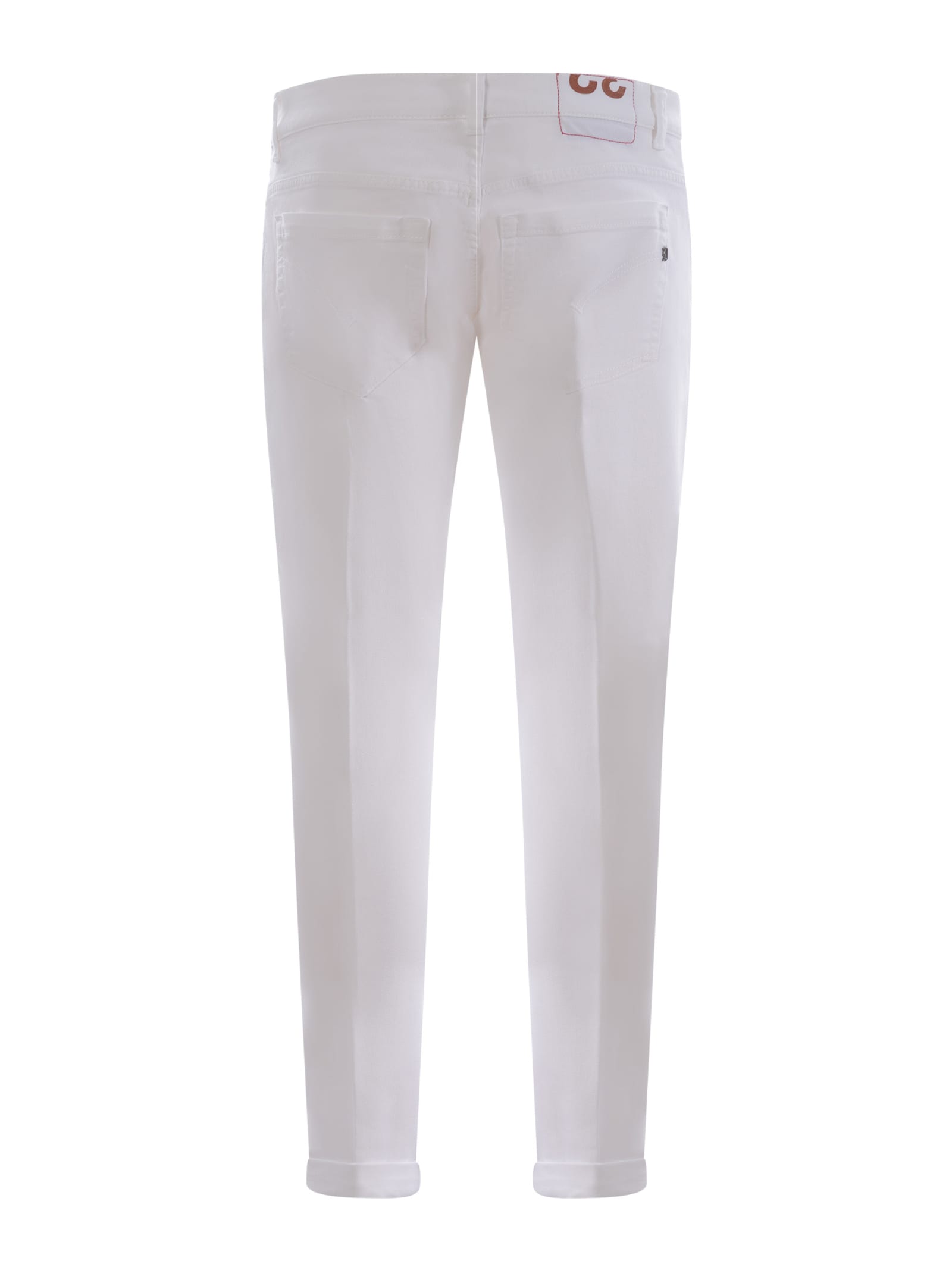 Shop Dondup Jeans  George In Stretch Denim In Bianco