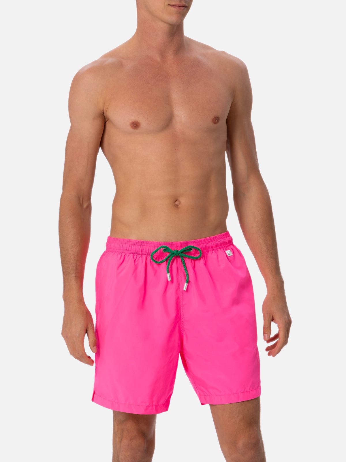 Shop Mc2 Saint Barth Man Lightweight Fabric Fluo Pink Swim Shorts Lighting Pantone Pantone® Special Edition