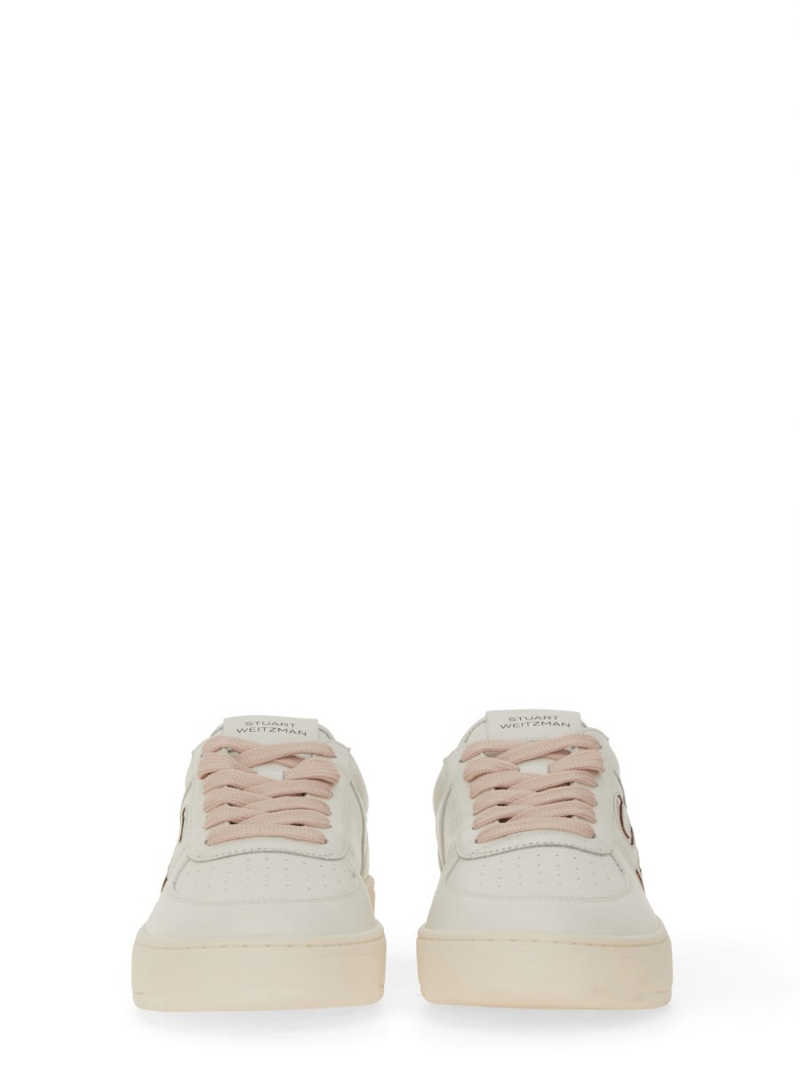 Shop Stuart Weitzman Sneaker With Logo In White