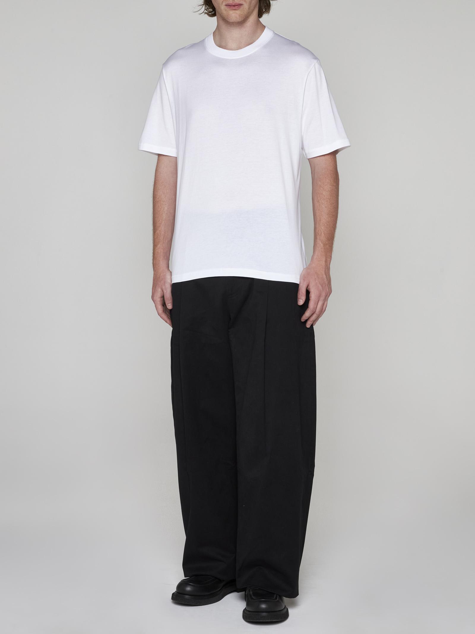 Shop Studio Nicholson Sorte Cotton Trousers In Black