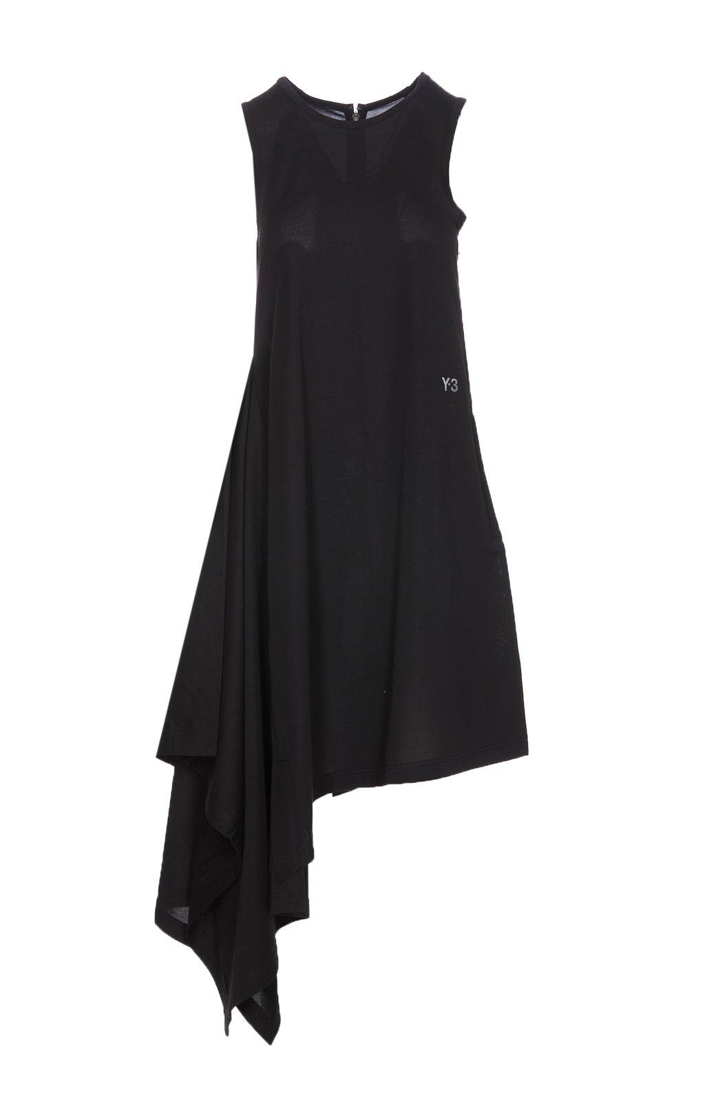 Shop Y-3 Asymm Dress In Black