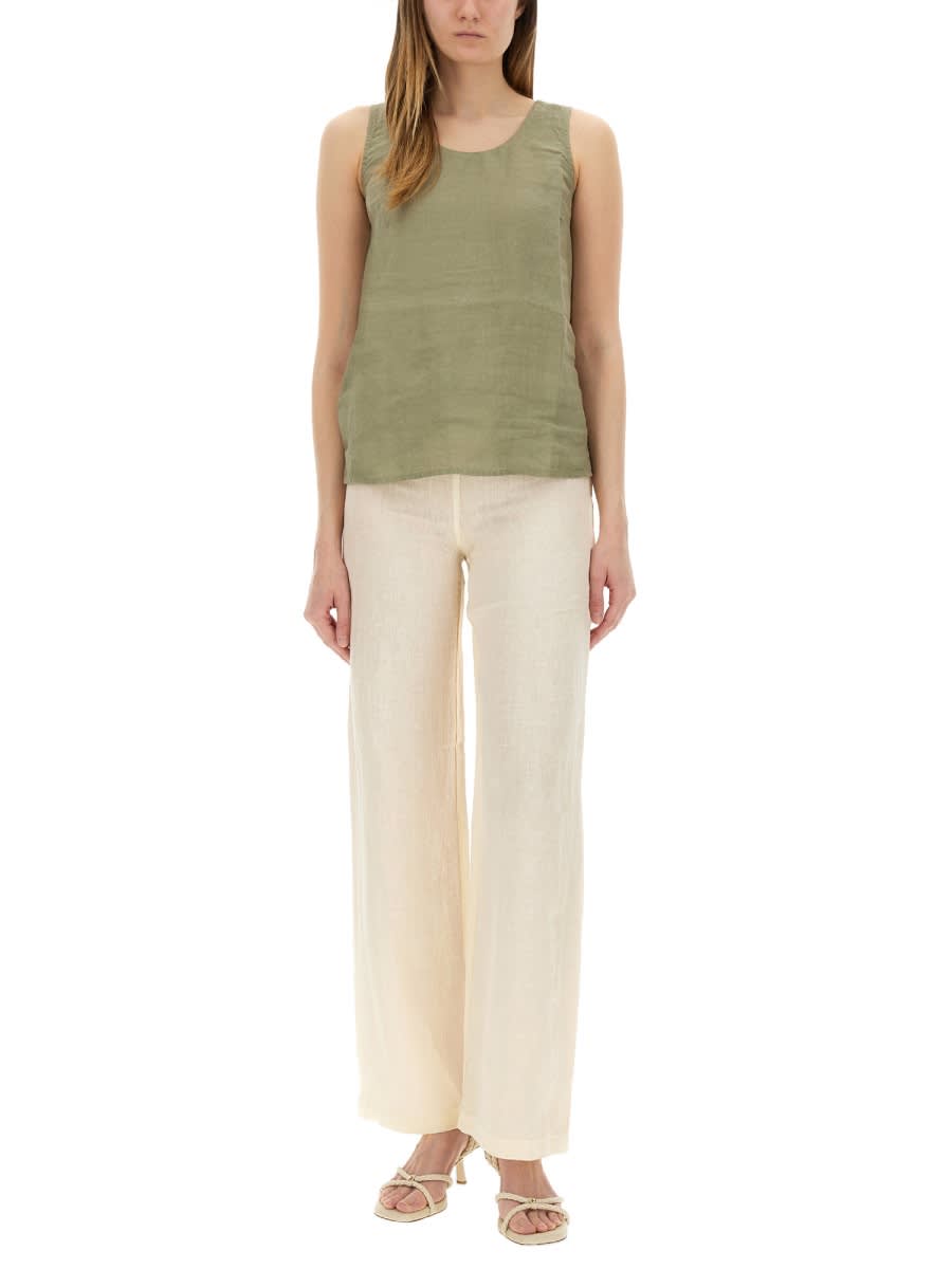 Shop 120% Lino Linen Pants In Ivory