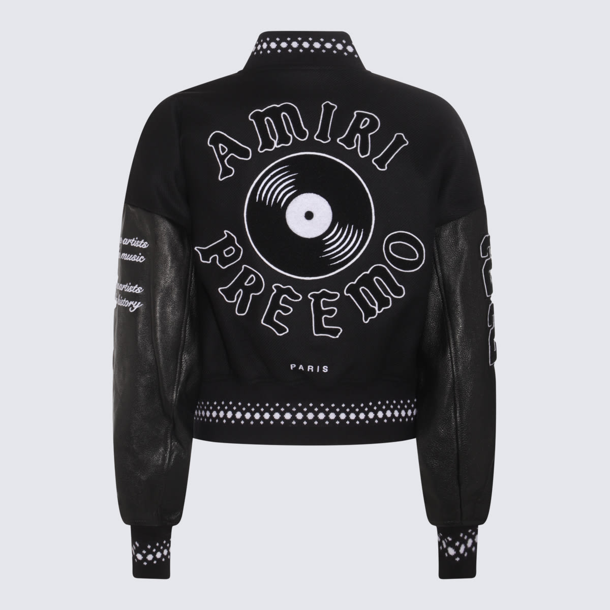 Shop Amiri Black Wool Preemo Bomber Jacket