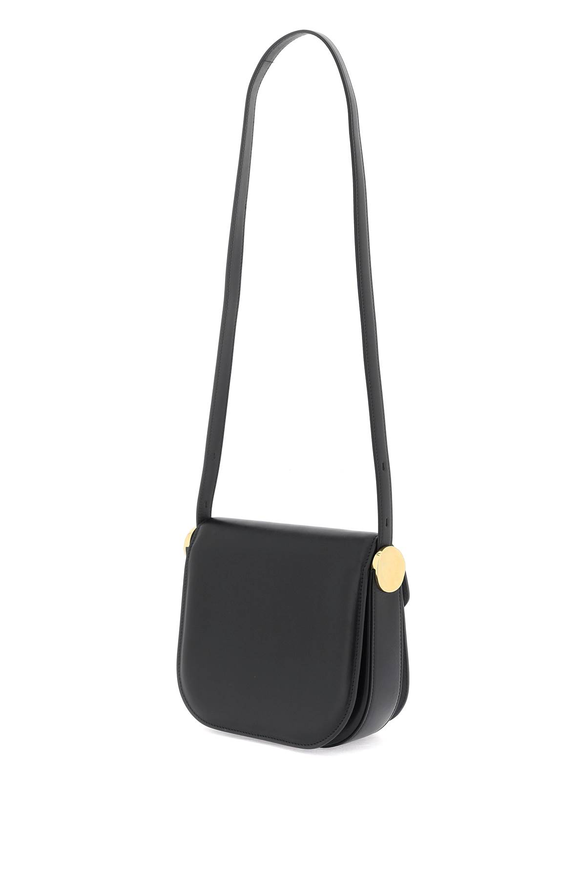 Shop Jil Sander Padded Leather Coin Shoulder Bag With Adjustable Strap In Black (black)