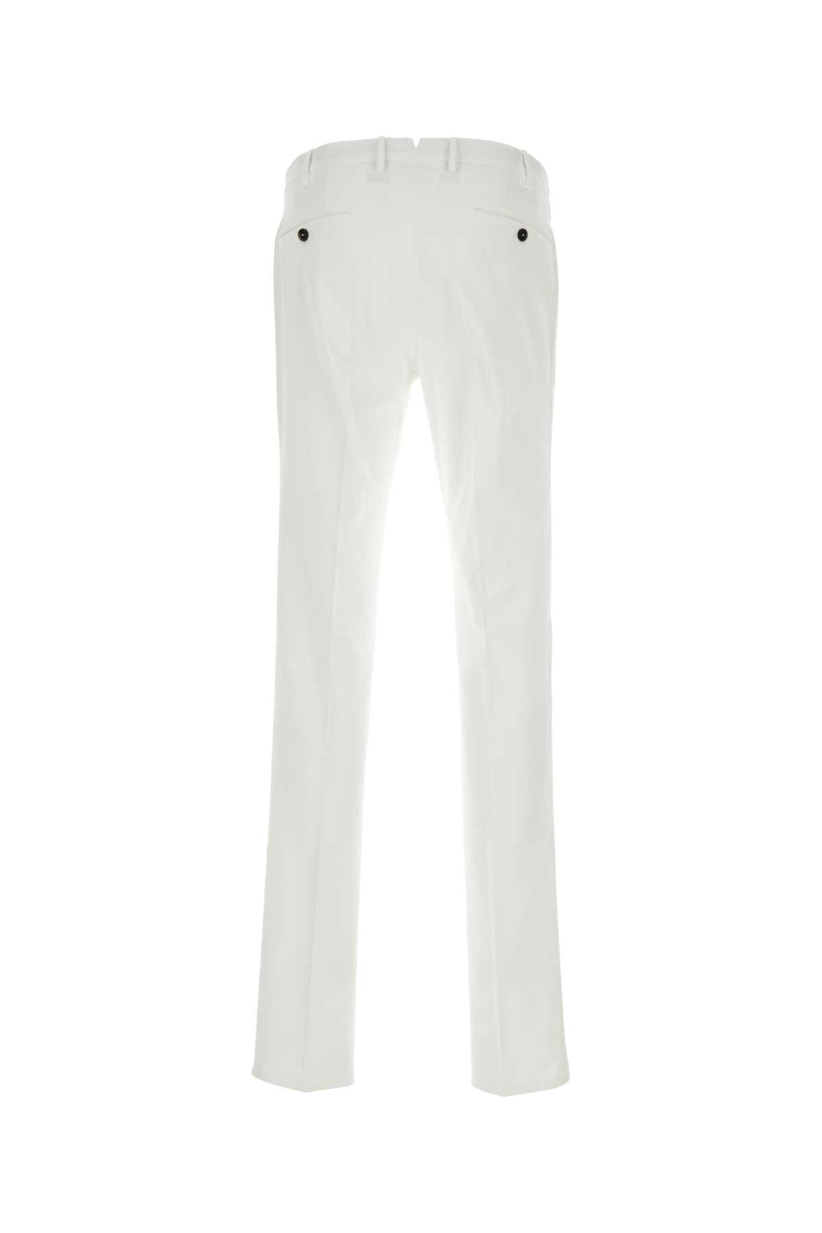 Shop Pt Torino White Stretch Modal Blend Pant In Bianco