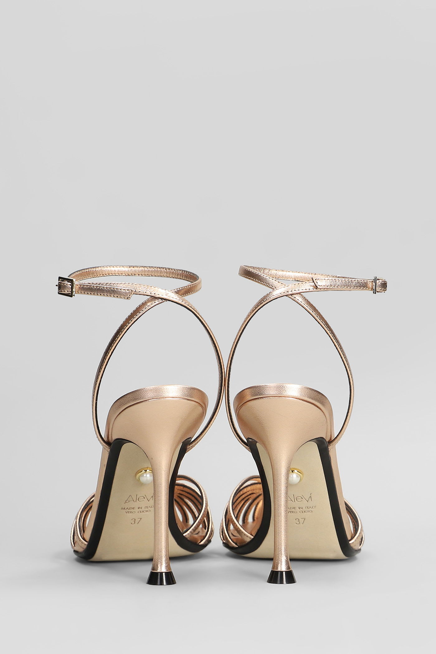 Alevì Metallic Leather Ally Heeled Sandals 95 In Multi