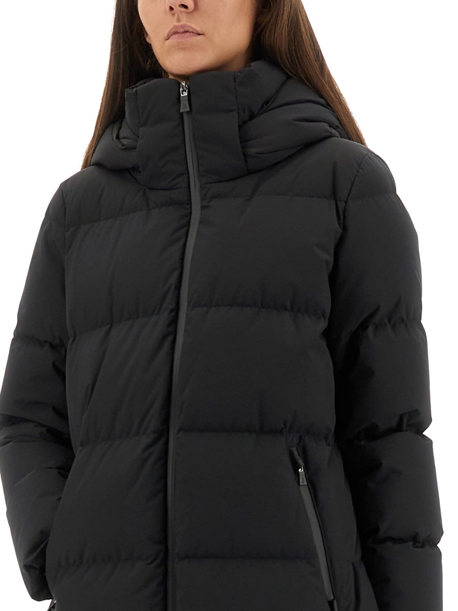 Herno Two-layer Windstopper Long Coat In Black