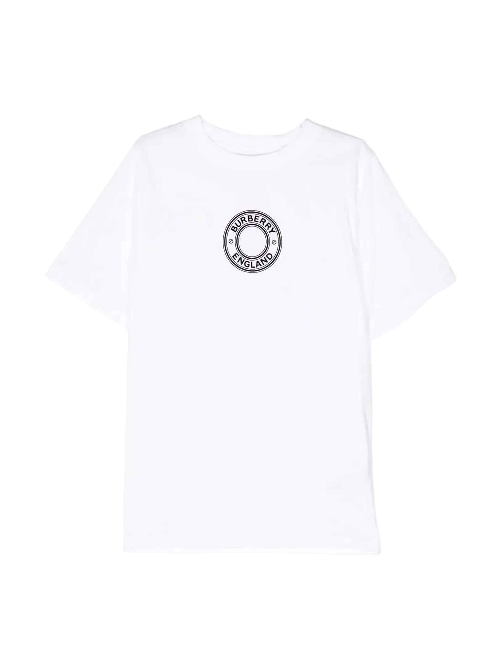Shop Burberry White T-shirt Boy . In Bianco