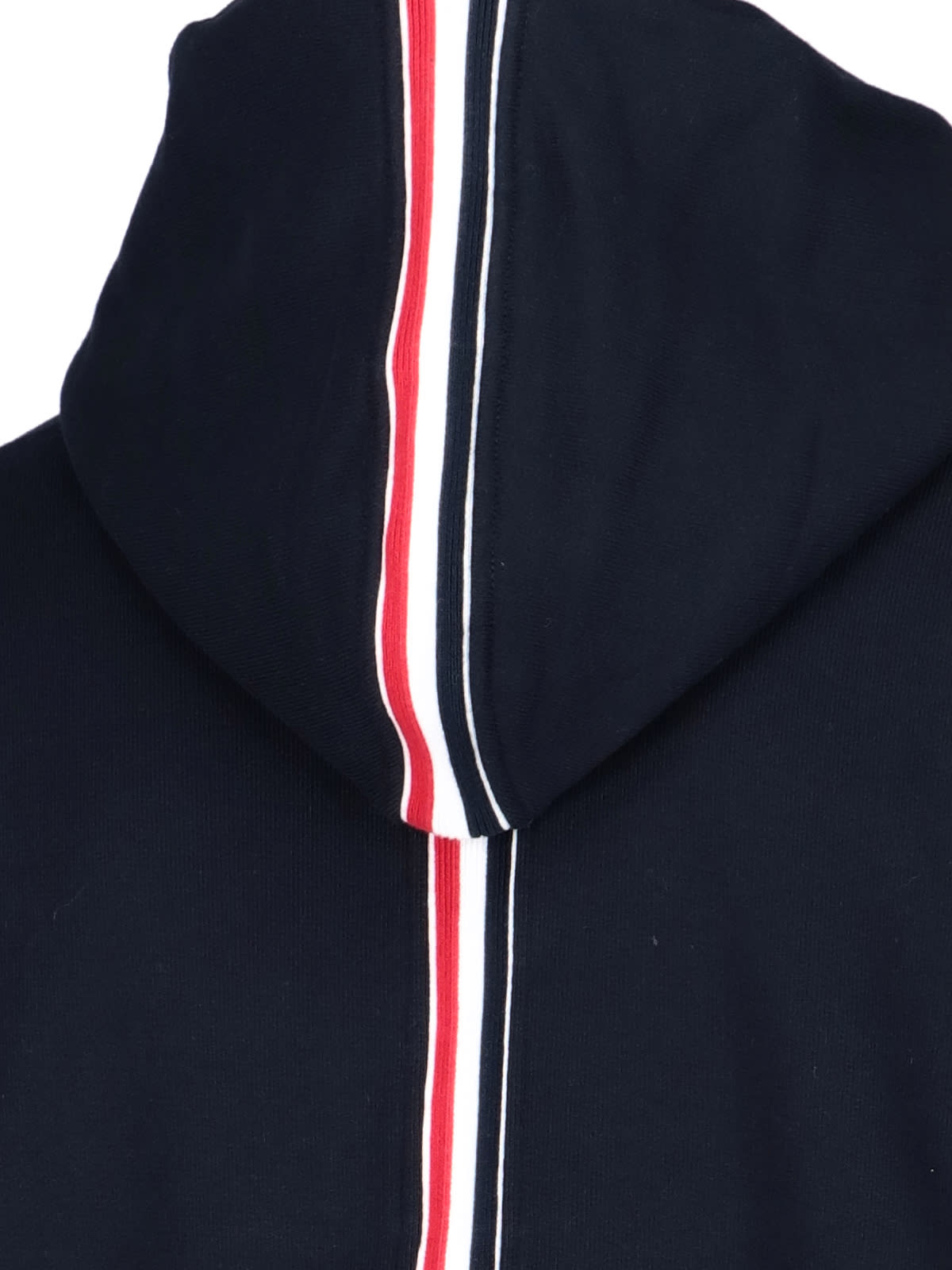 Shop Thom Browne Tricolour Back Band Hoodie In Blue