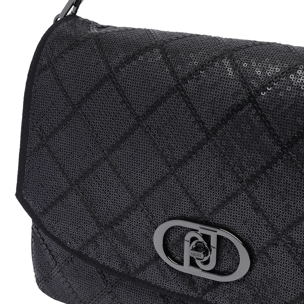 Liu •jo Large Logo Messenger Bag In Black