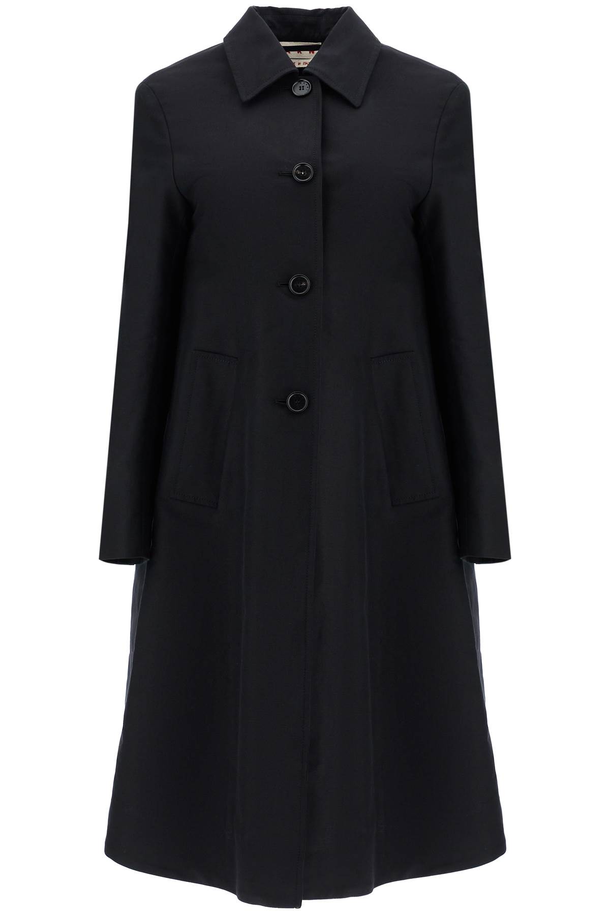 Marni Minimalist Black Cotton Raincoat For Women