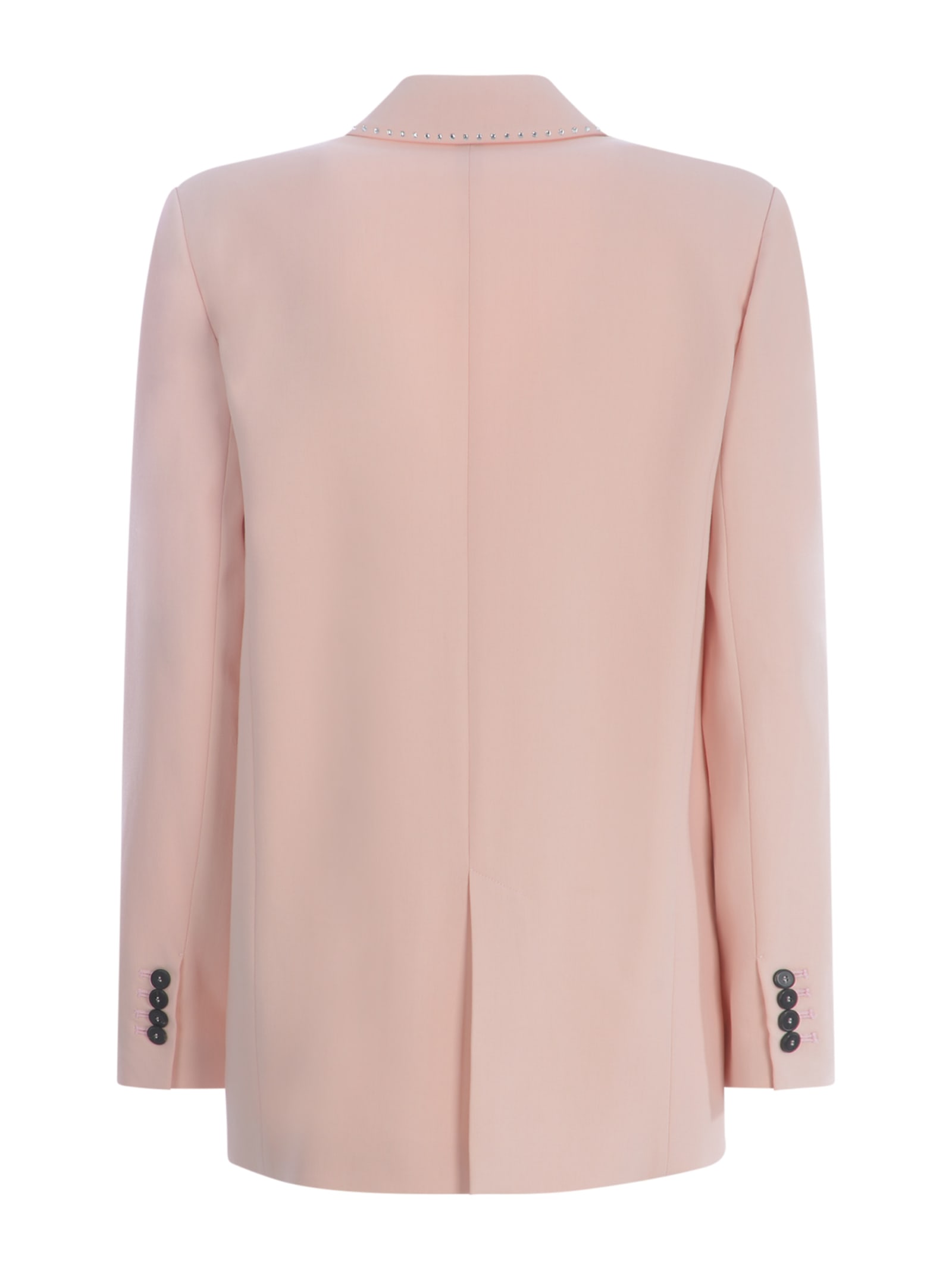 Shop Forte Forte Jacket  Strass In Wool And Viscose Twill In Rosa