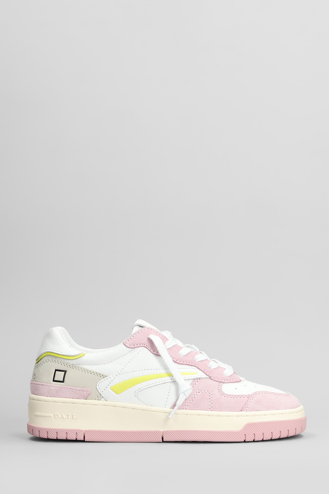 D. A.T. E. Torneo Pure Colored Sneakers In White Suede And Leather