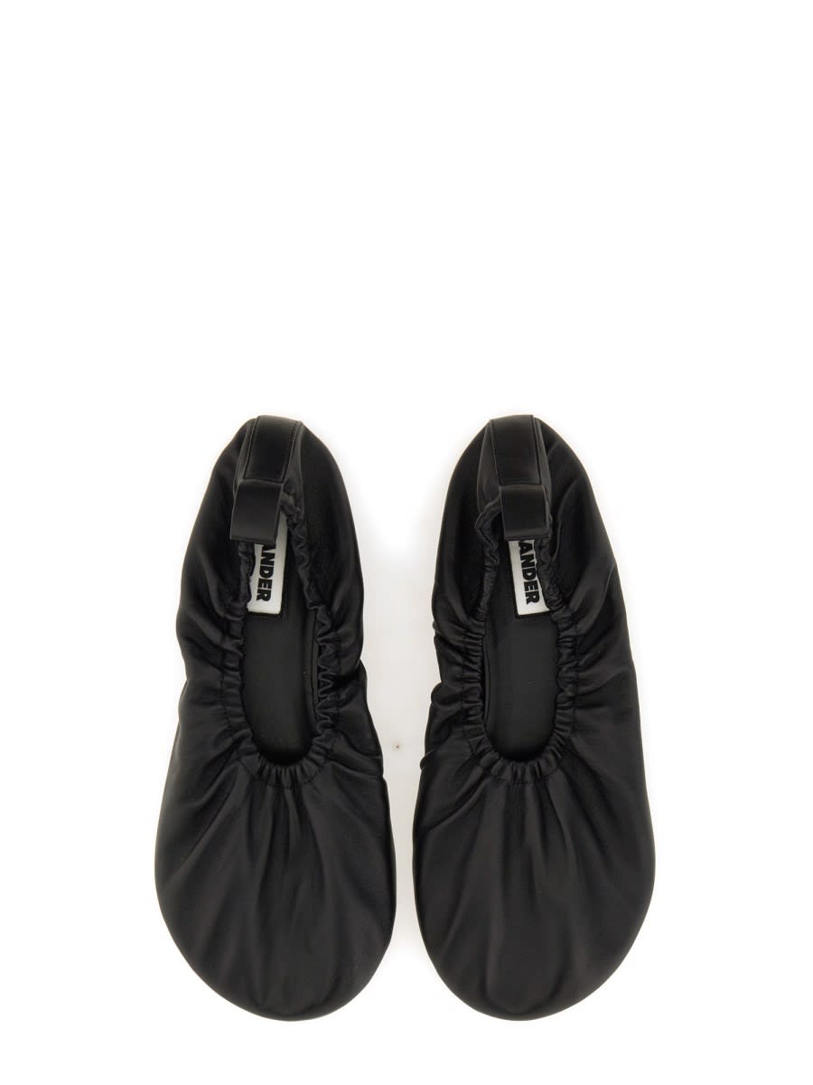 Shop Jil Sander Nappa Ballerina In Black