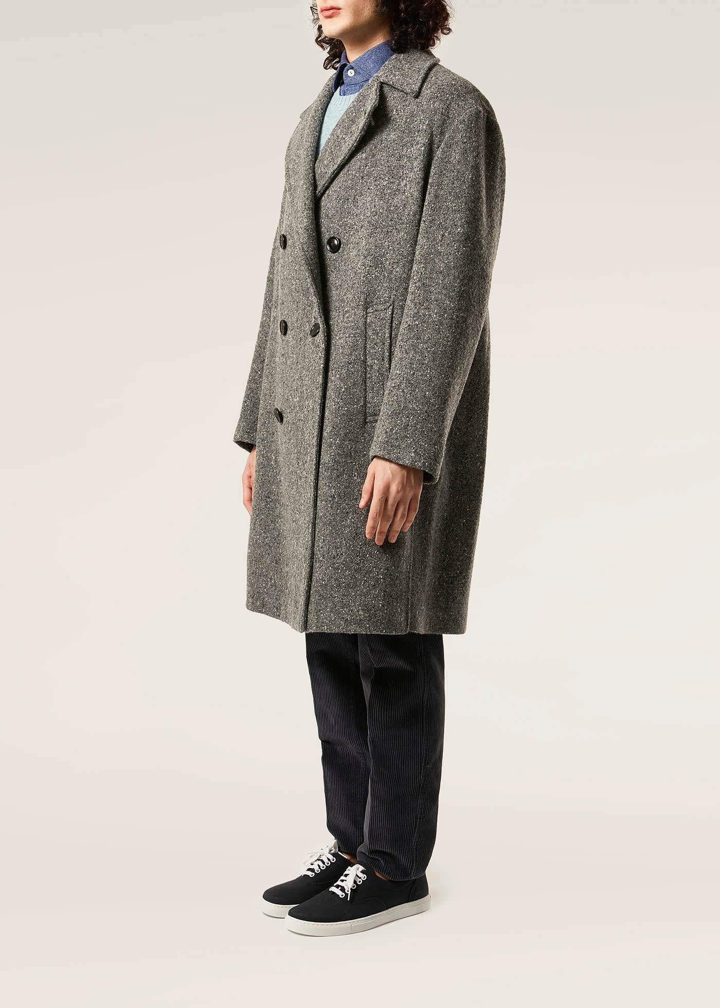 Doppiaa Aathene Grey Double-breasted Coat In Gray