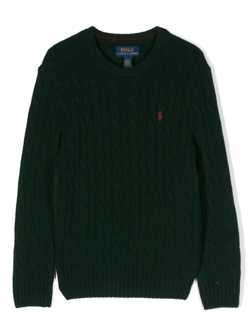 Shop Polo Ralph Lauren Ls Cn Po Sweater Pullover In Moss Agate Harv Wine Pp