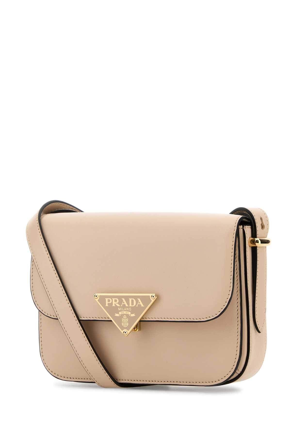 Shop Prada Light Pink Leather Crossbody Bag In Travertinon