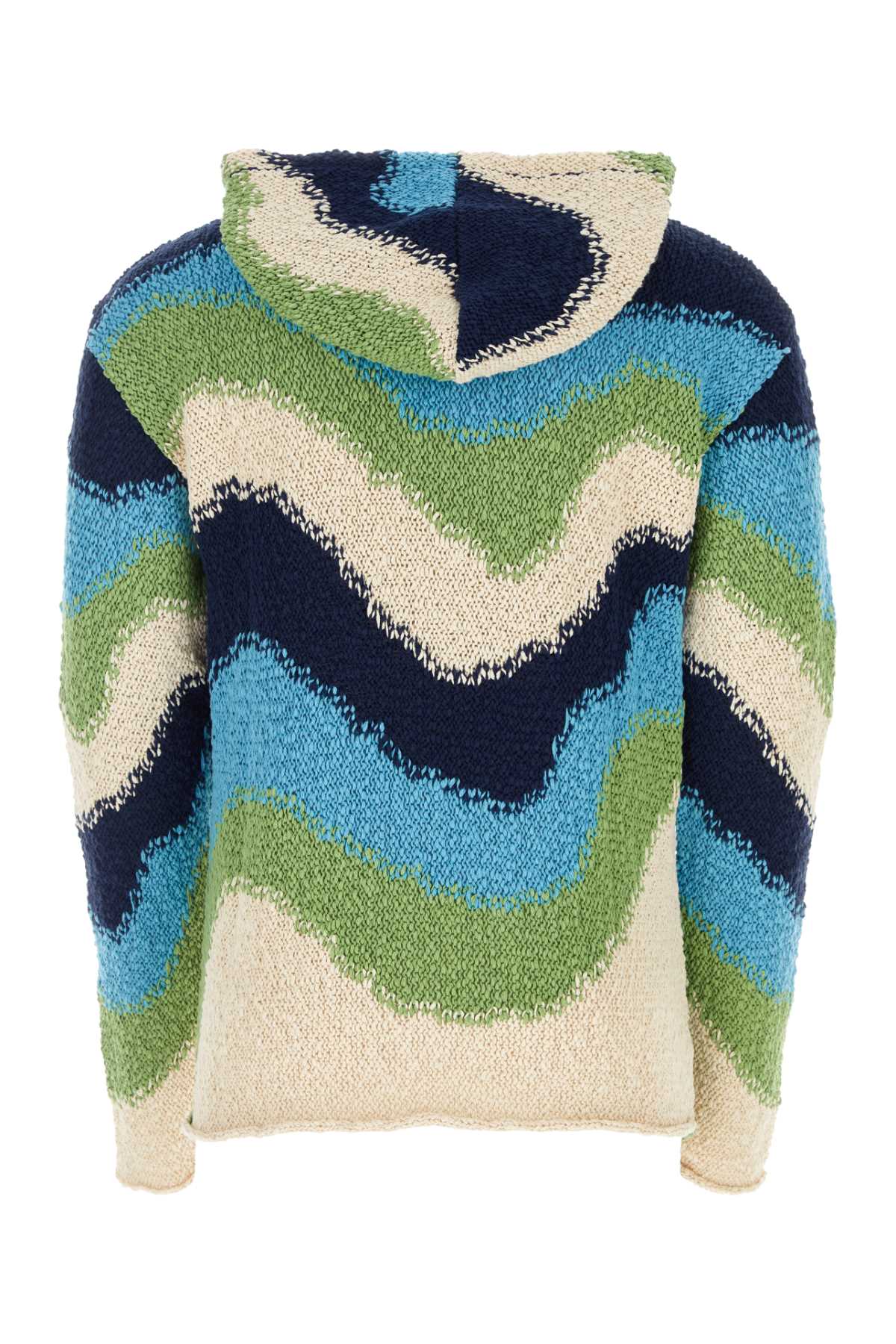 Shop Marni Multicolor Cotton Sweater In Powderblue
