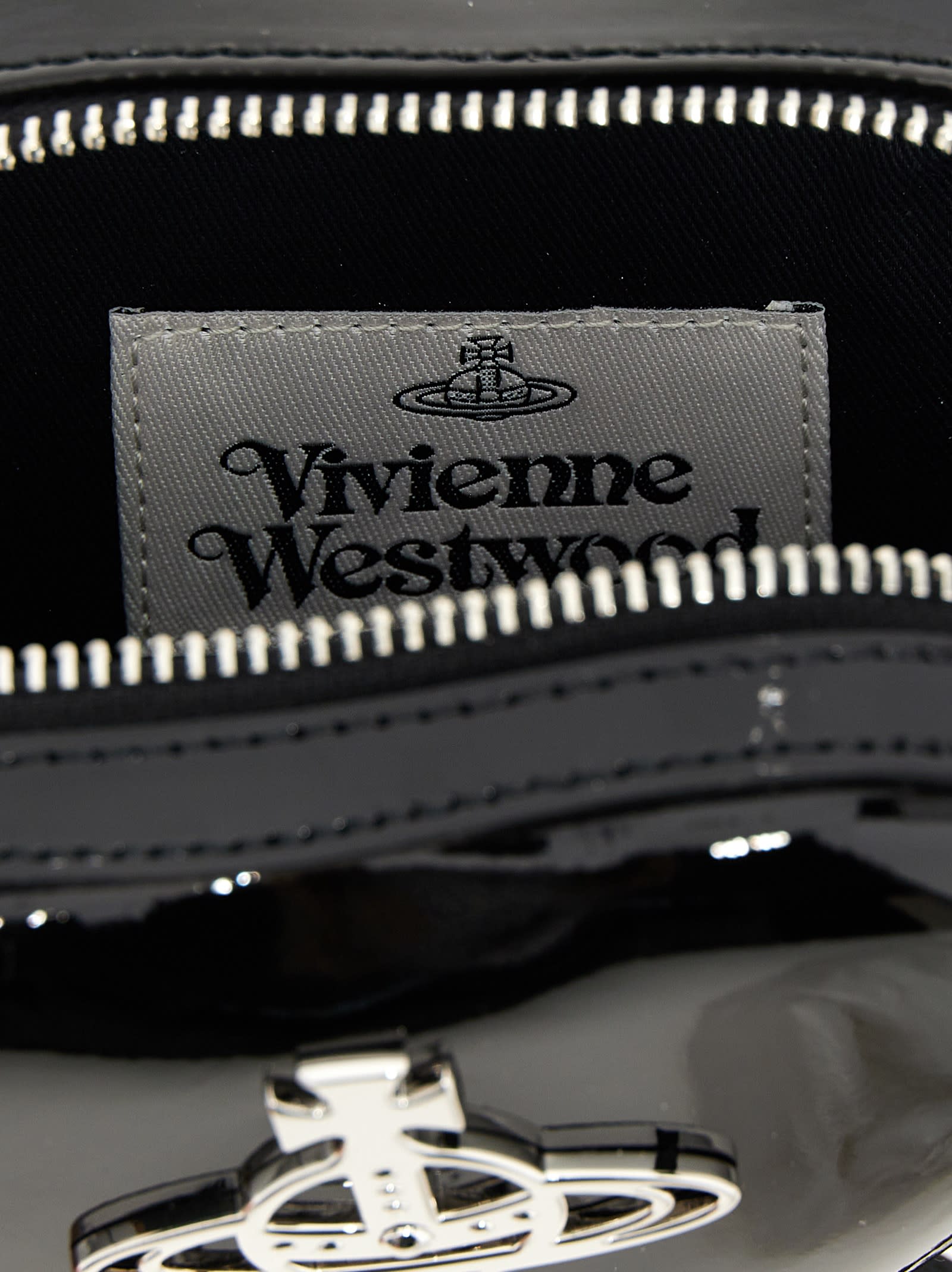 Vivienne Westwood Mini Heart Crossbody Bag In Black