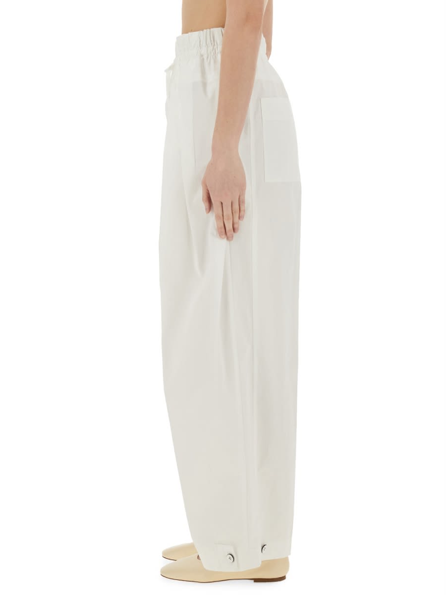 Jil Sander Elasticated Waistband Pleated Trousers In White