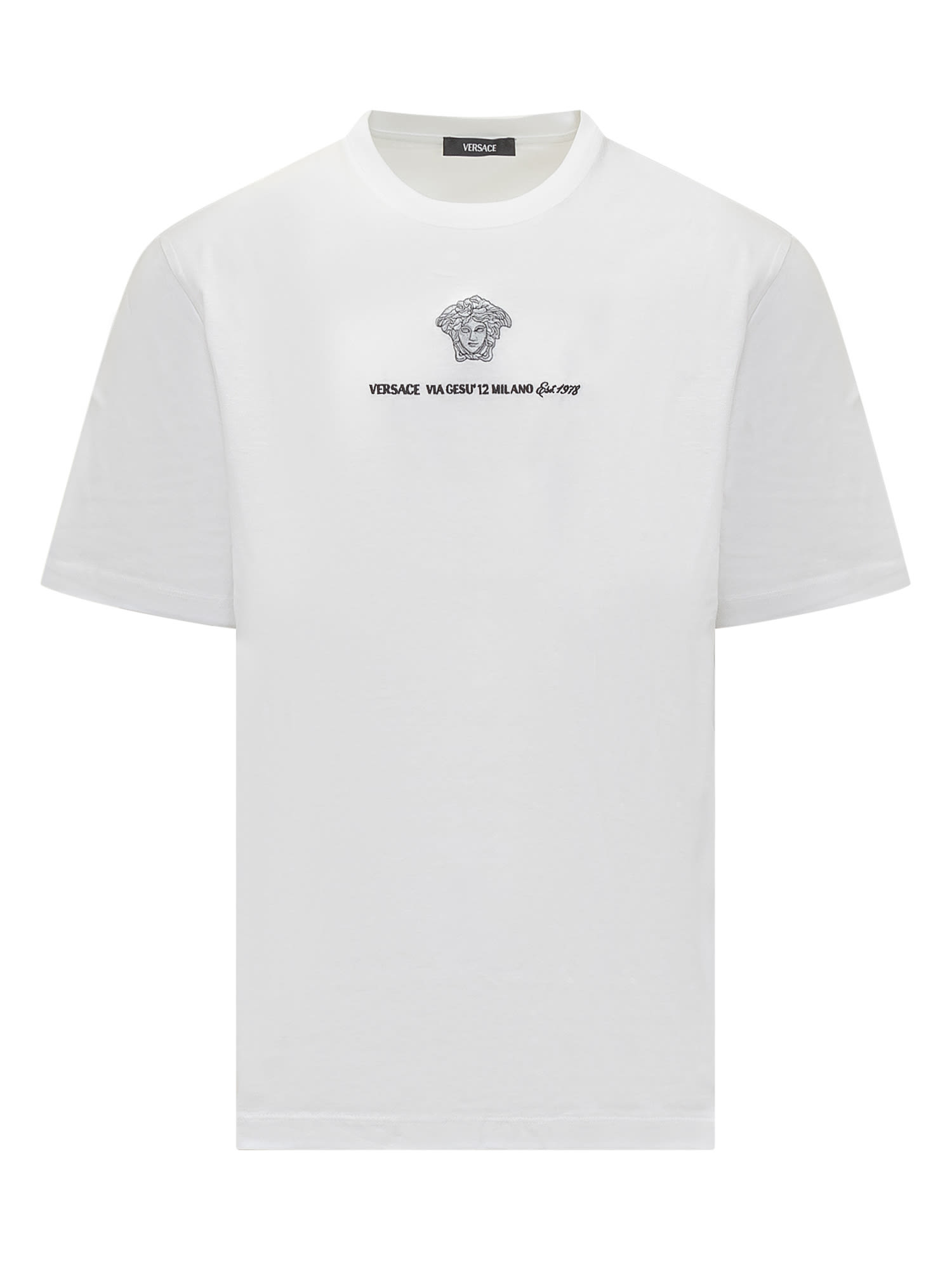 Shop Versace Palazzo  Milano T-shirt In Optical White