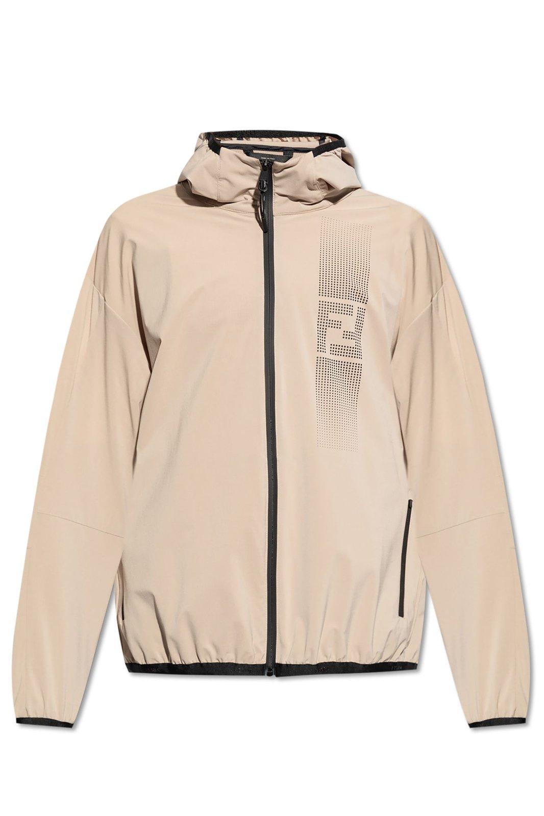 Gradient Ff Detail Zipped Hooded Jacket