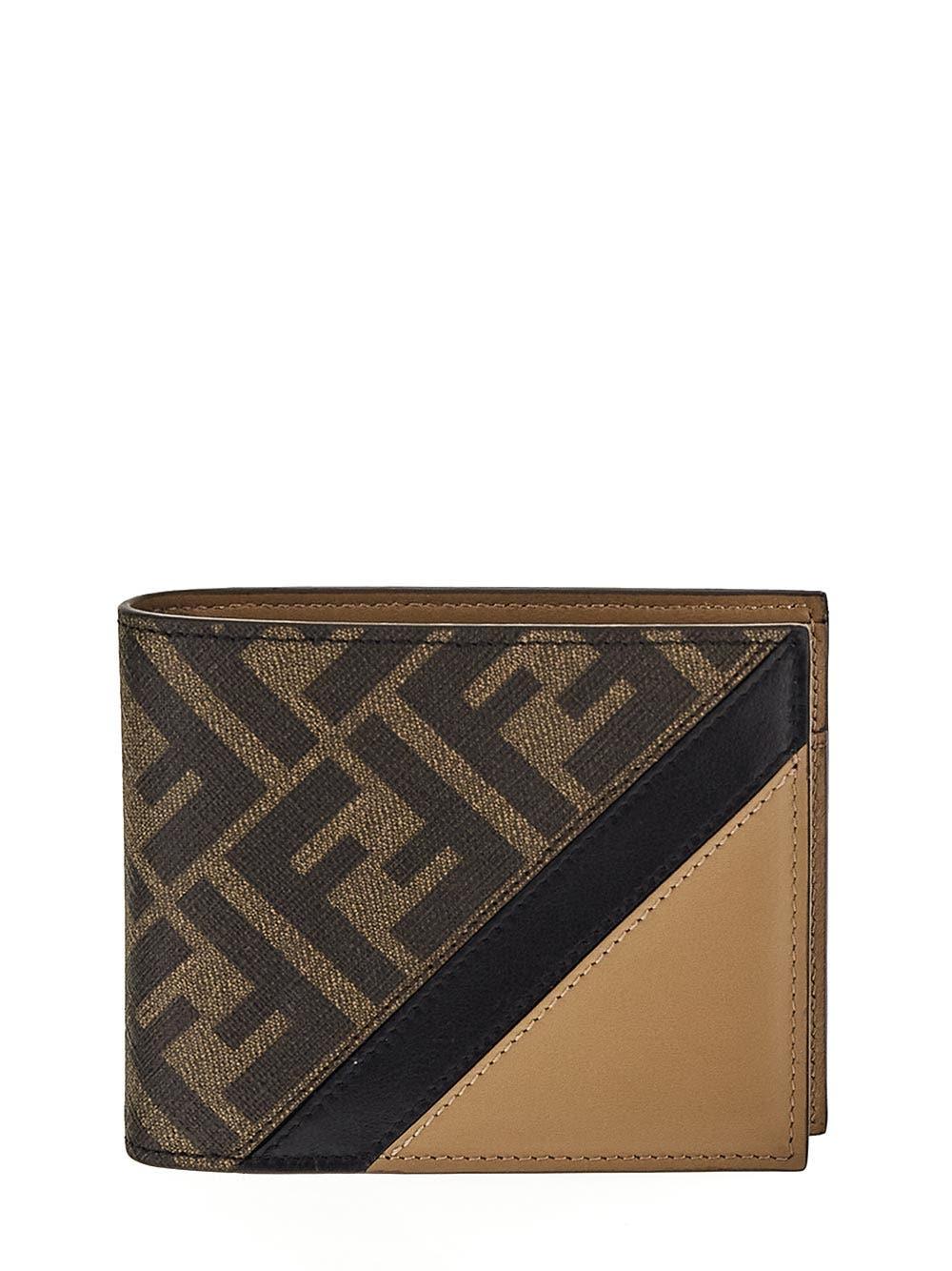 Shop Fendi Bifold Logo Wallet In Brown