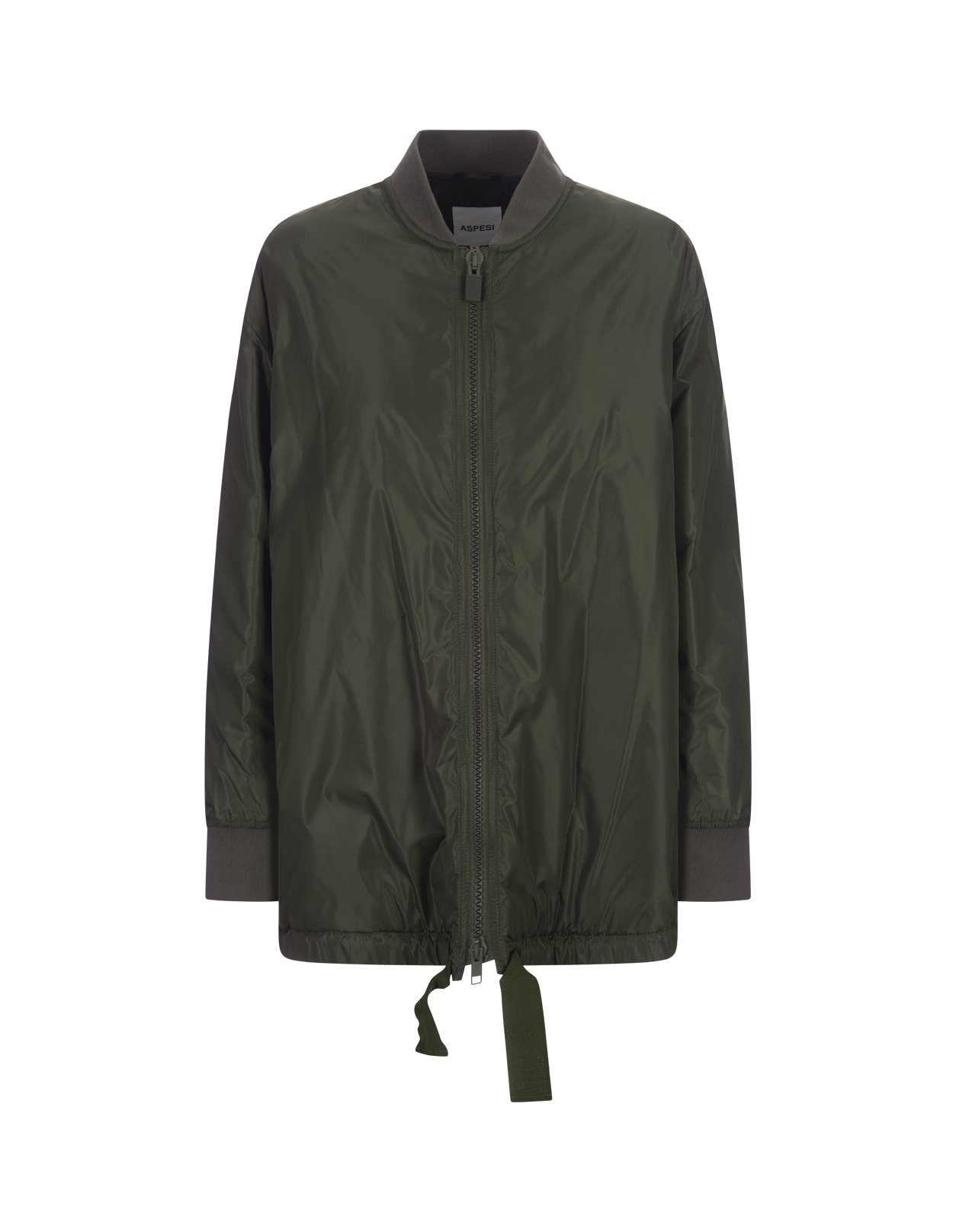 Shop Aspesi Green Flared Bomber Jacket In Militare