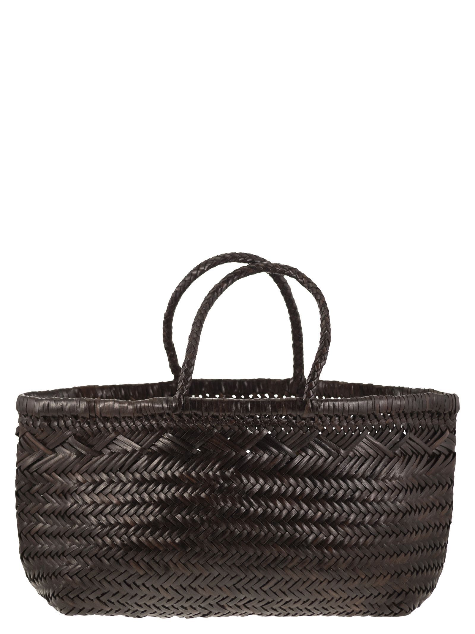 Triple Jump Big - Woven Leather Bag