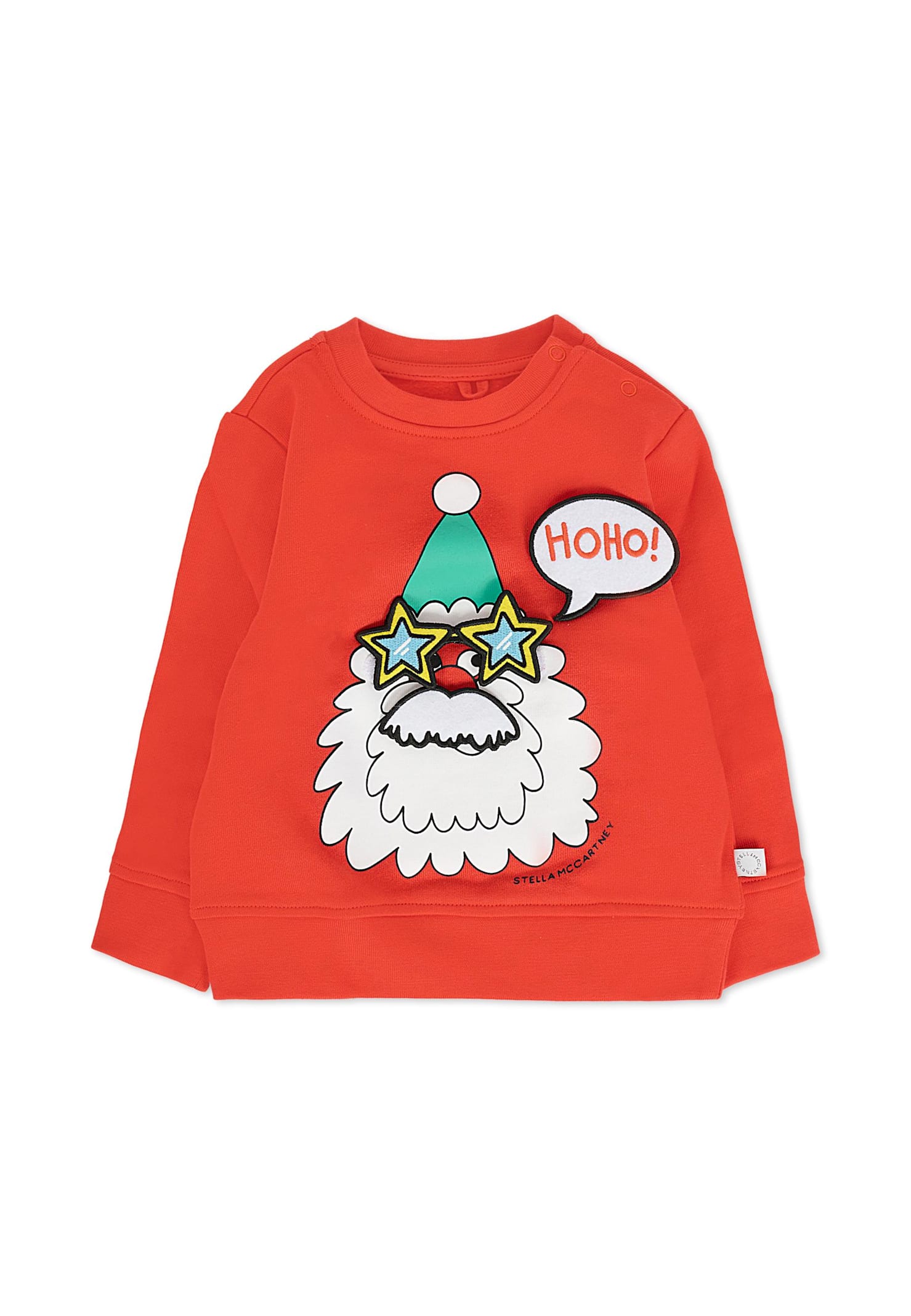 Stella Mccartney Red Sweatshirt For Babykids With Santa Claus In Red