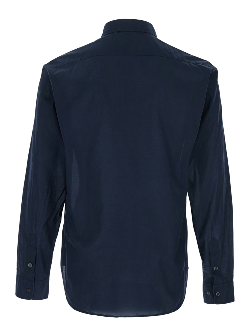 C.p. Company Blue Shirt With Lettering Logo Printed On The Front In Blu