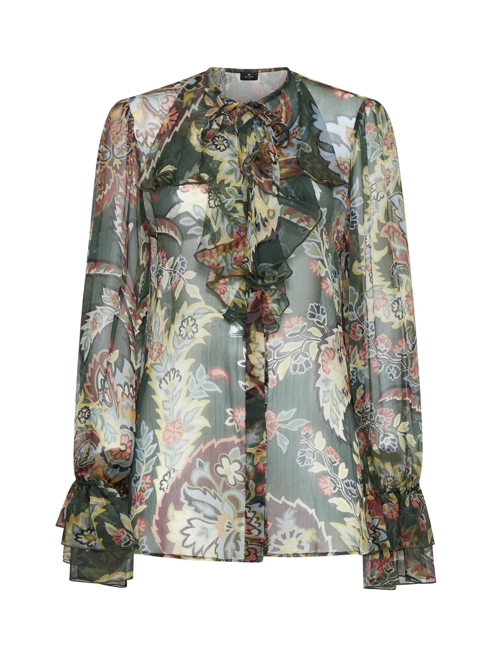 Shop Etro Shirt In Stampa F.do Verde