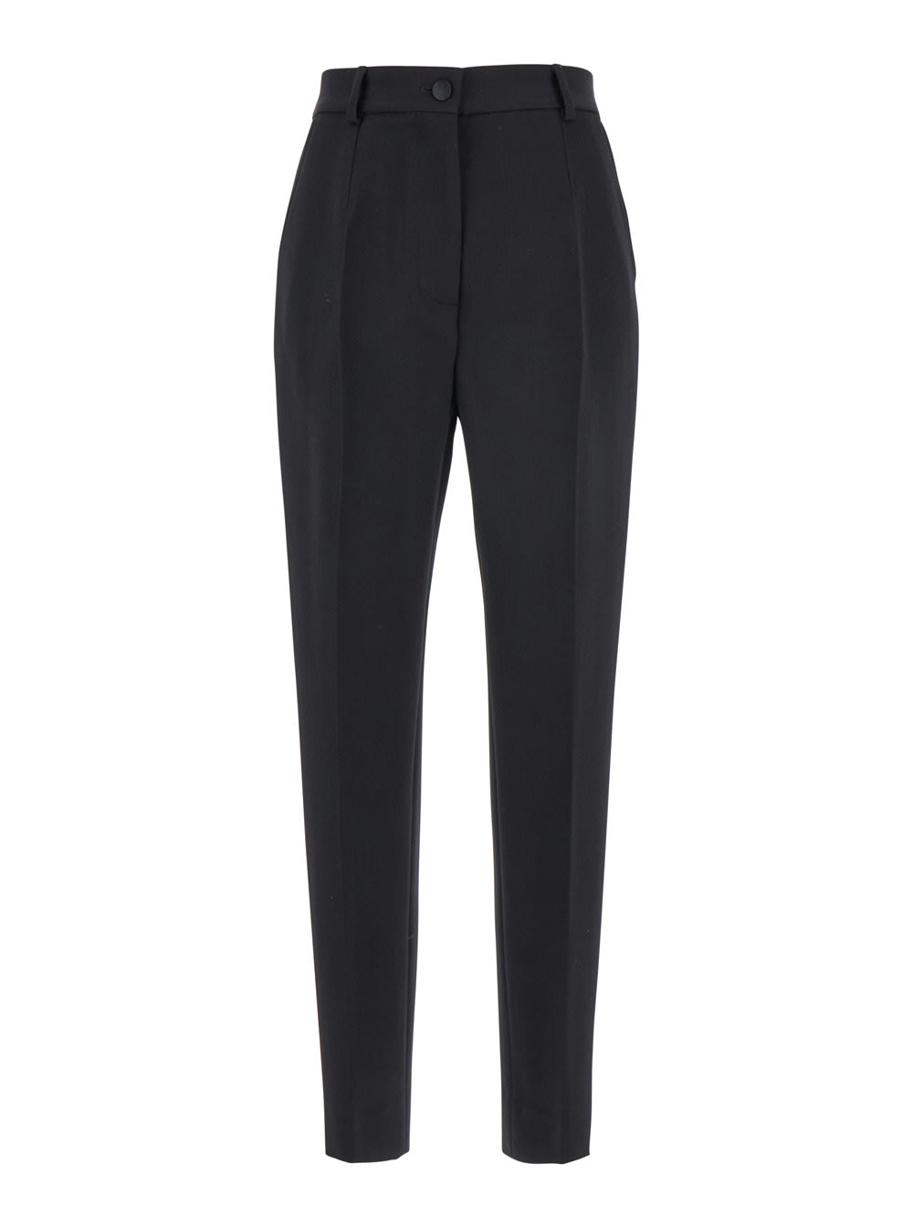 Shop Dolce & Gabbana Black Pants With High Waist And Belt Loops In Wool Woman