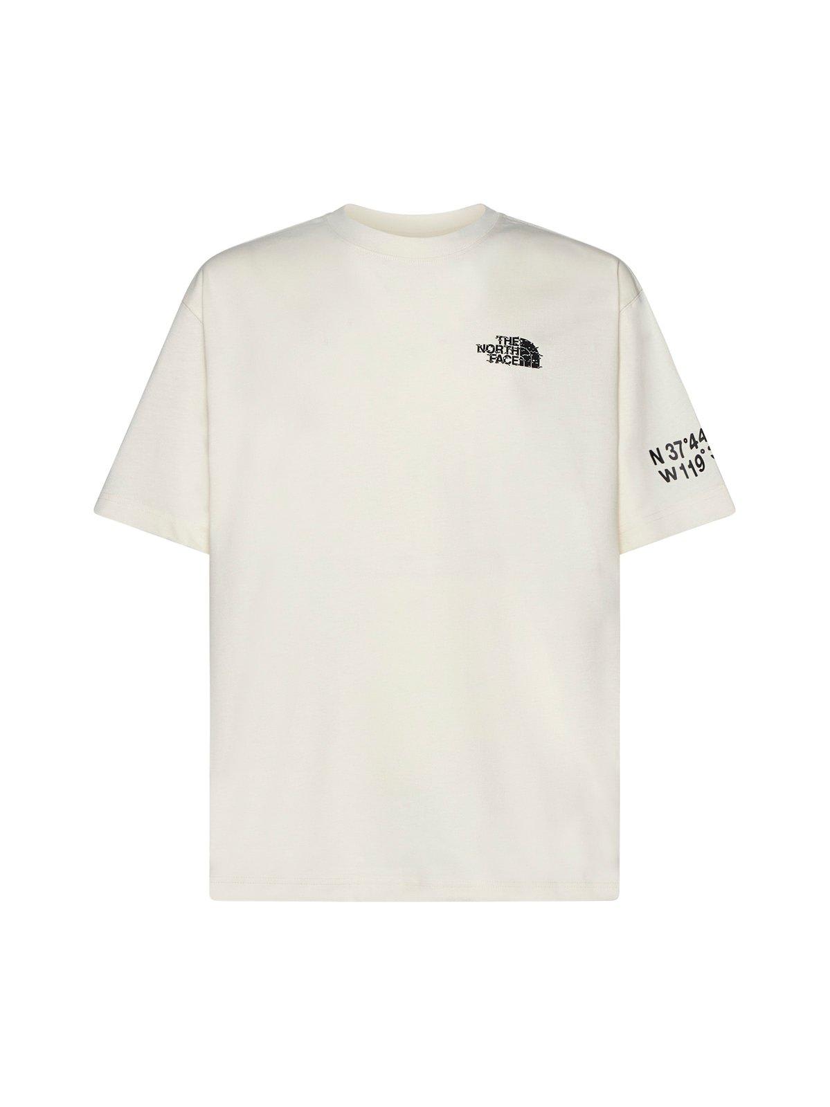 Shop The North Face Logo Printed Crewneck T-shirt In White Dune