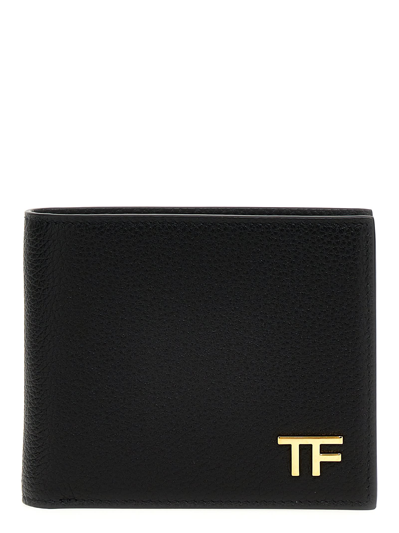 Tom Ford Logo Leather Wallet In Black