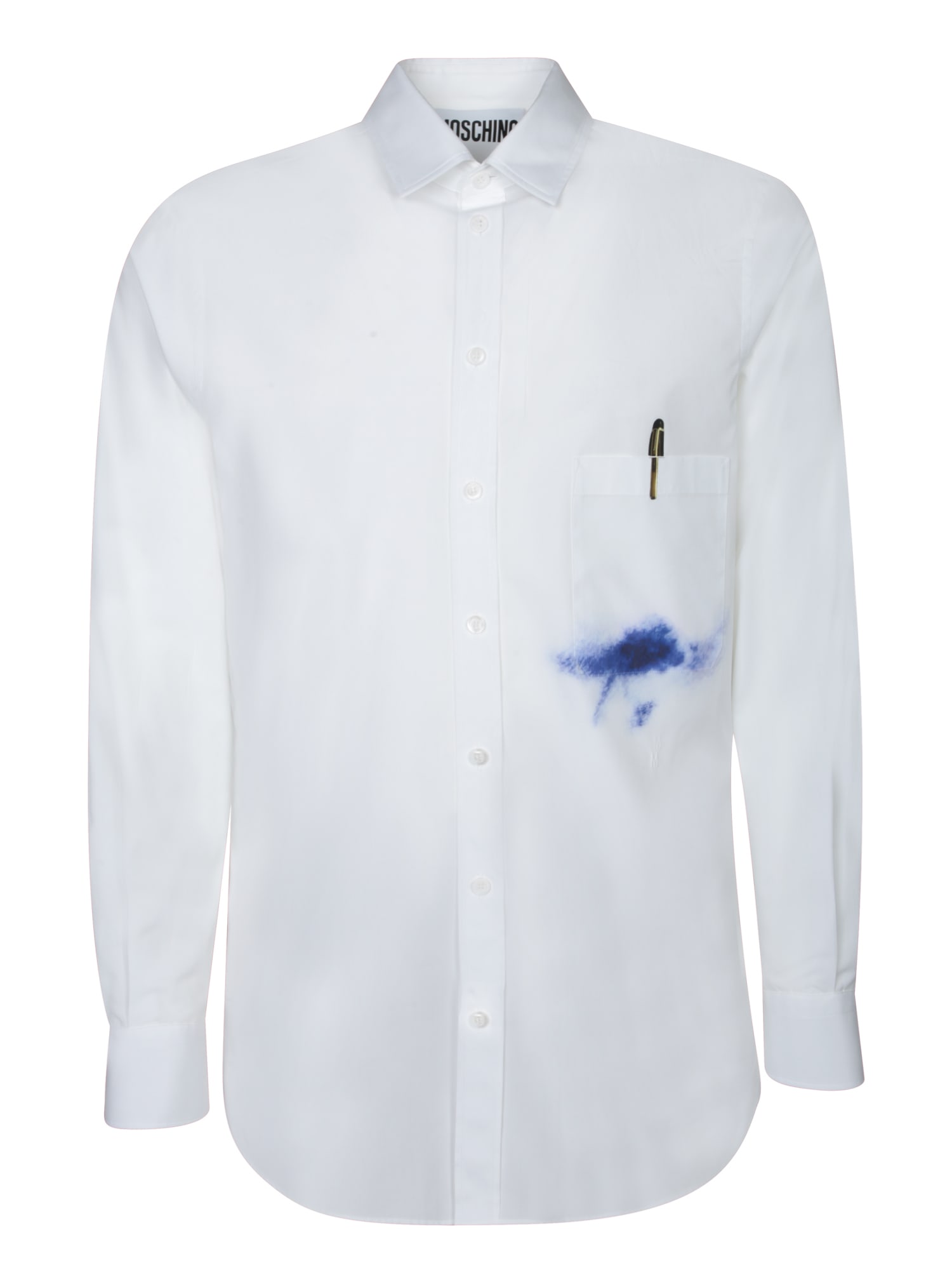 Moschino Office Inspiration Stretch Poplin Shirt In White